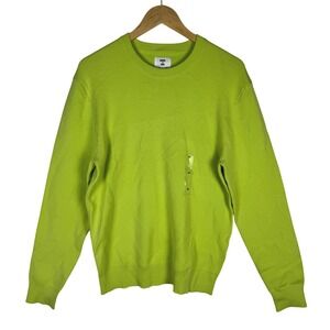 Mode of One Mens‎ Boxy Crewneck Sweater Acid Green Medium 100187449MN NEW